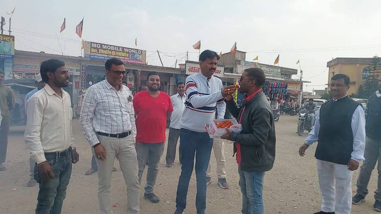 भाजपा राष्ट्रीय अध्यक्ष नियुक्त होने पर नितिन नबीन का बगीचा में जश्न।